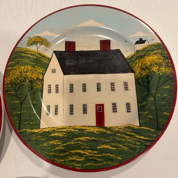 Sakura Country Life "Brandon House" salad plate SET of 3 - Picture 4 of 7